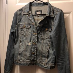 Sneak Peek Distressed Jean Jacket medium